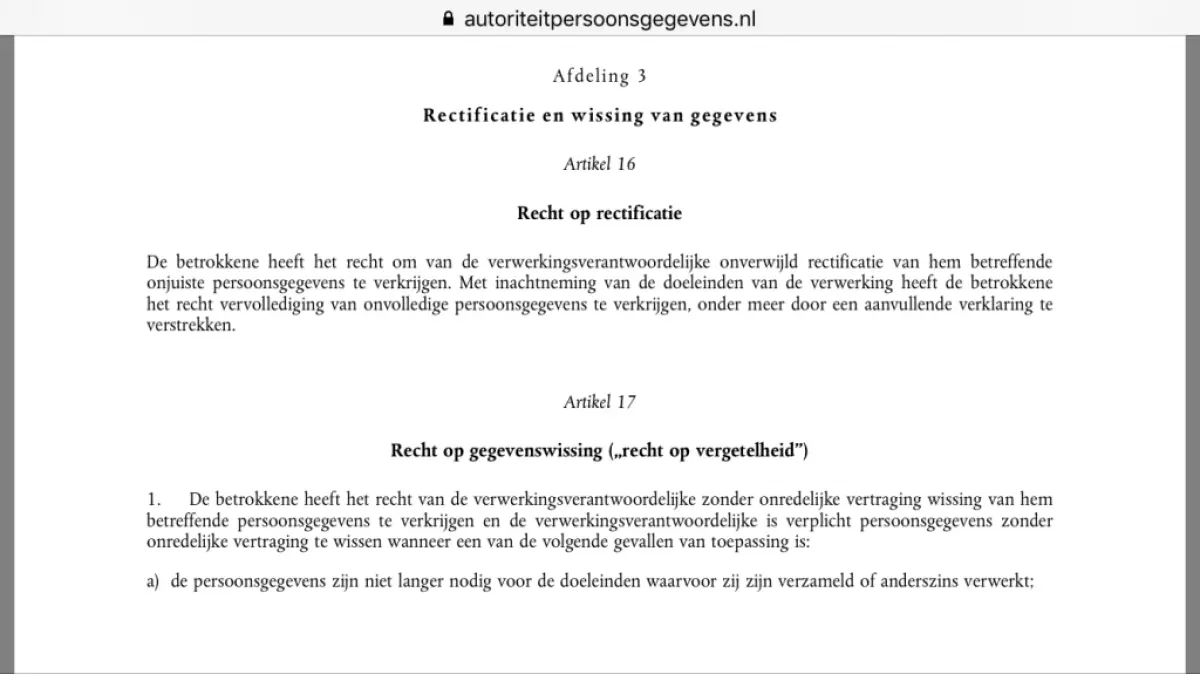 Deel 3 Algemene Verordening Gegevensbescherming Welke